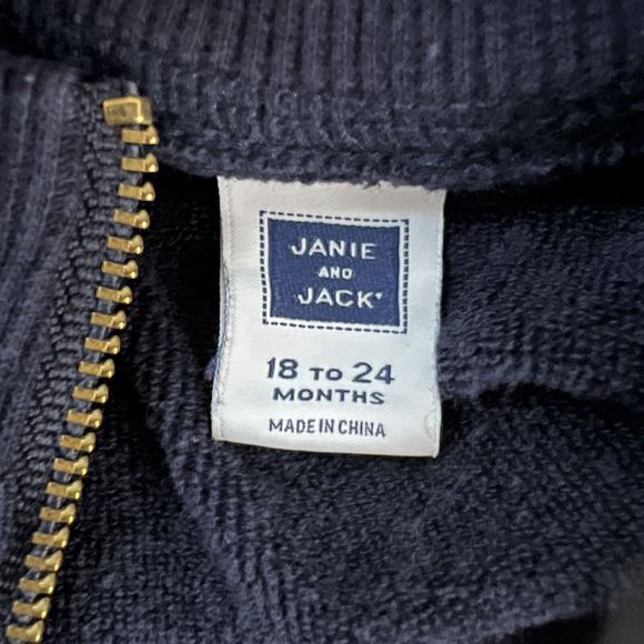 Janie and Jack Shirt Girls 18 to 24 Months Navy Blue Zipper Preppy Minimalist - Picture 4 of 5